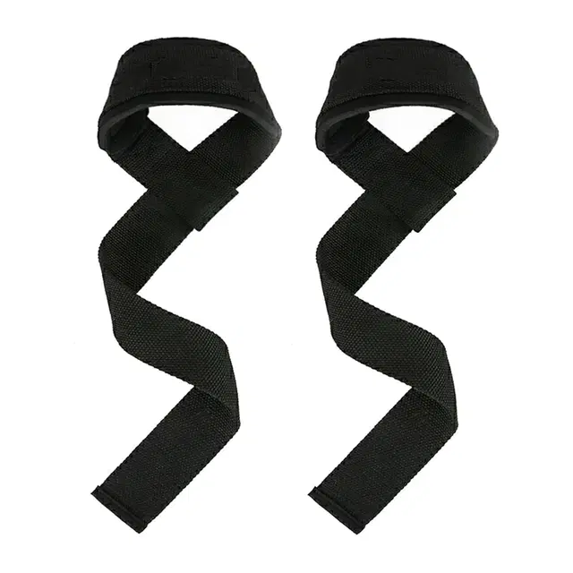 Weight Lifting Straps and Wrist Support, Black, Set of 1