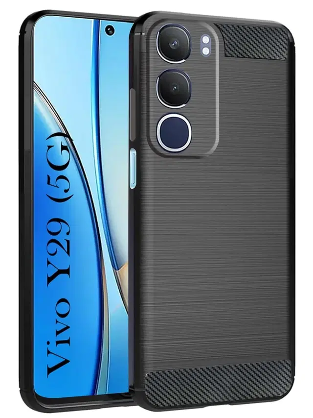 Vivo Y29 5G Rubber Mobile Cover, Black
