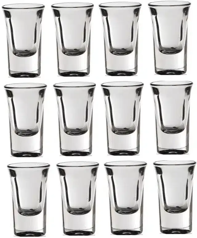 Liquor cum Cocktail Glasses, Transparent, 30 ml, Pack of 12