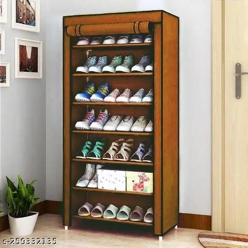 Metal 7 Layer Collapsible Multipurpose Rack, Brown