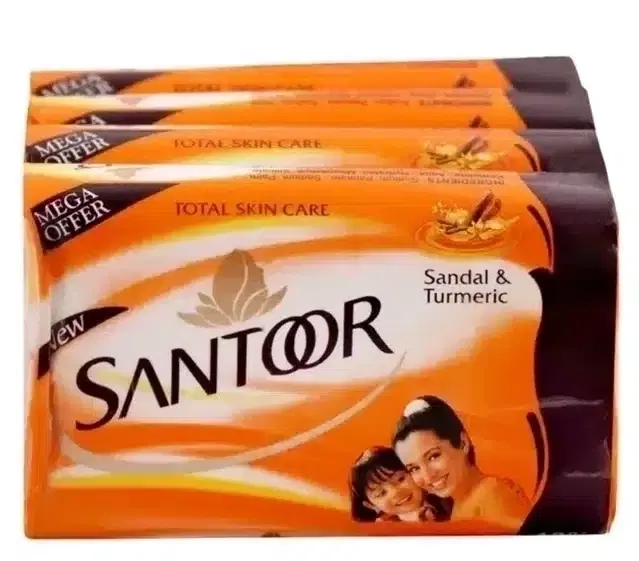 Santoor Sandal & Turmeric Soap 4X43 g (Pack Of 4)