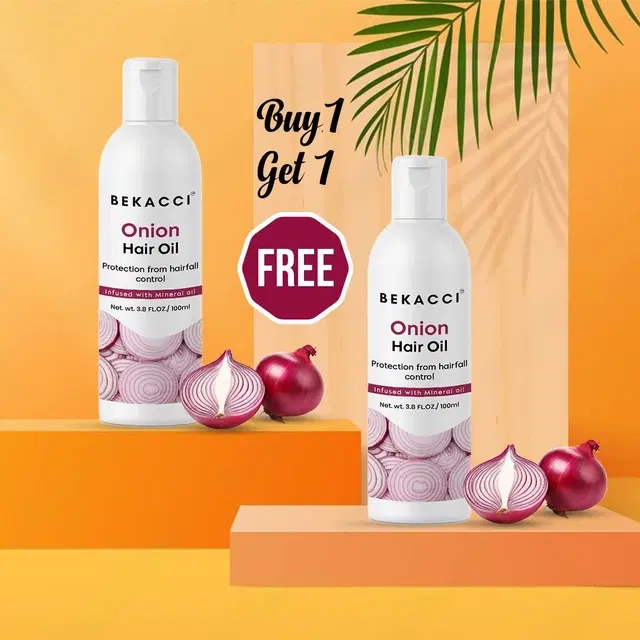 Bekacci Natural Hair Care Onion Herbal Hair Oil, 100 ml, Pack of 2