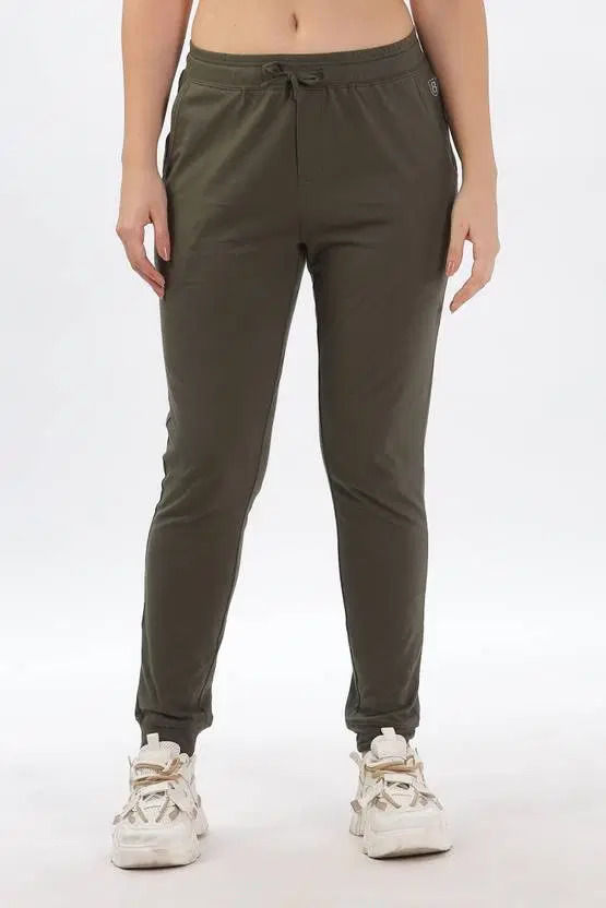 100% Cotton Treggings Trouser / Pant for Women, Olive (L)