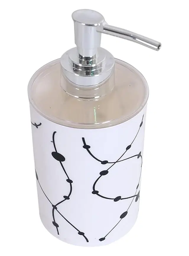 Plastic Long Lasting Liquid Soap Dispenser, White, 350 ml