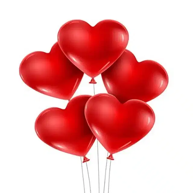 Heart Shaped Balloons for Party Decoration, Red, Pack of 50