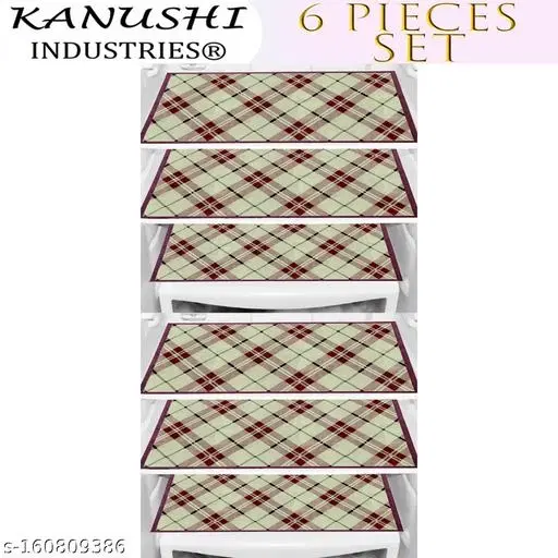 KANUSHI Industries® Washable Easy To fold-able Fridge Multi Purpose Mats/ Fridge Mats Set Of 6 / Refrigerator Mats Set( COPY-FRIMAT-NW-NEW-04-6PC)
