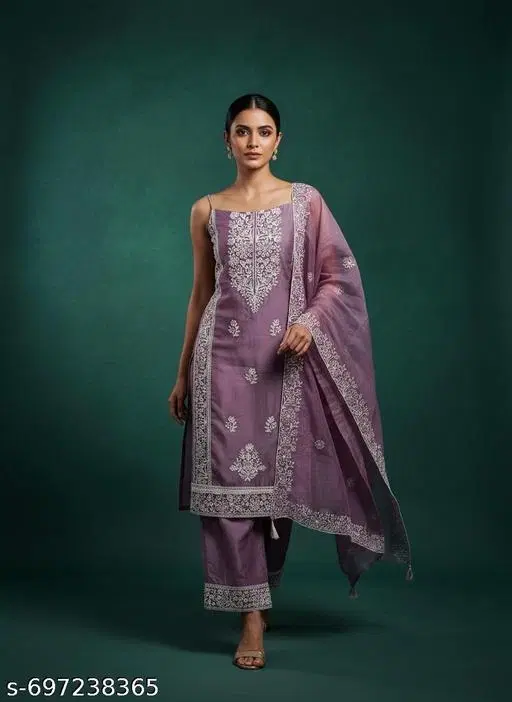 Bandhani Printed Jaipuri Designs Embroidered Top Bottom Duppata for Women (Pink, Un Stitched)
