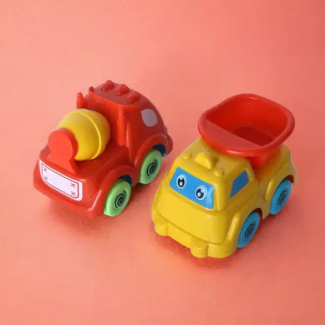 Plastic Friction Car Toy for Kids, Multicolor, Pack of 2