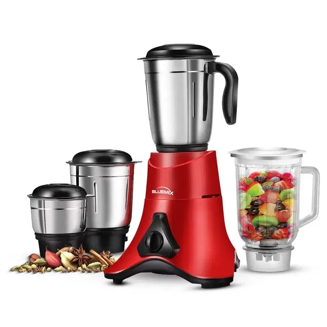 Bluemix Smart 700 W Mixer Grinder (4 Jar with High Performance Motor | 4 Jars | Red)