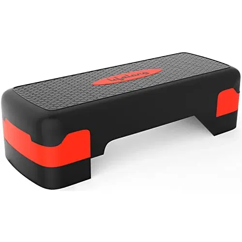 Lifelong Polypropylene Adjustable Home Gym Exercise Fitness Stepper, 3 Height Adjustments, Max Weight 200kg, Black & Red (llas01)