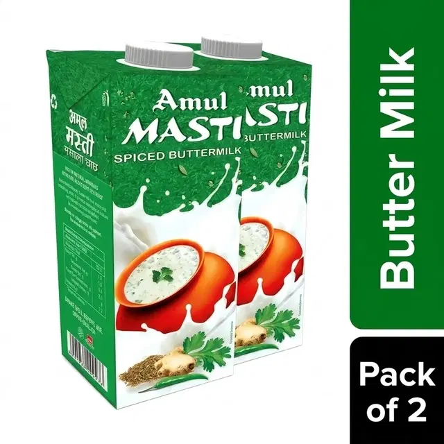 Amul Masti Chaach/Butter Milk 2X1 L - Pack of 2