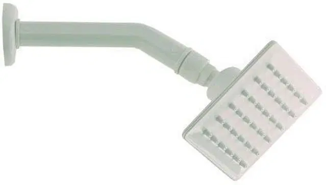PVC Shower Head, 4x4 inches with 9" Arm Complete Shower Set, White, Set of 1