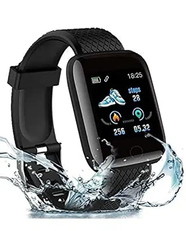 ID116 Bluetooth Smartwatch for Unisex, Black