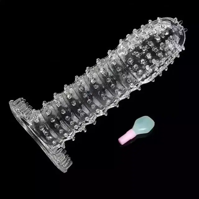 Crystal Dotted Reusable Condom for Men, Transparent