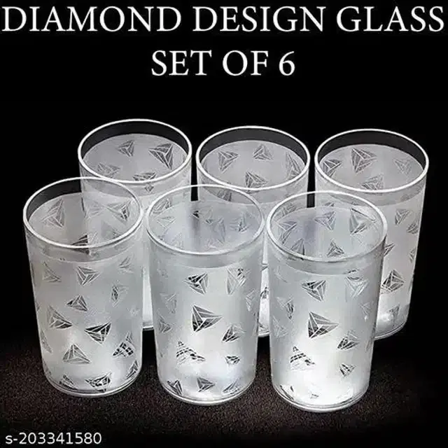 Plastic Drinking Glass, Assorted, 300 ml, Pack of 6