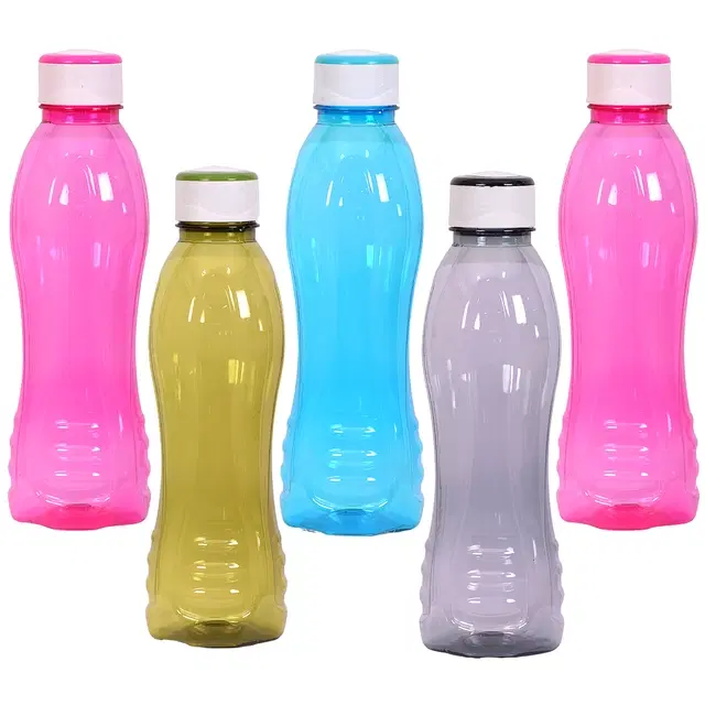 Plastic Fridge Water Bottles, Multicolor, 1000 ml, Pack of 5