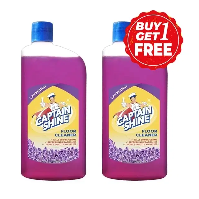 Captain Shine Disinfectant Floor Cleaner (Lavender) 2X500 ml (Buy 1 Get 1 Free)