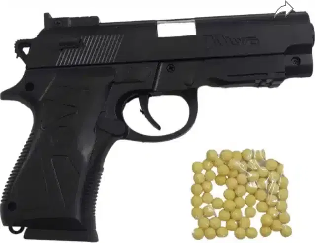 Plastic Gun Toys with 60 Pcs Bullets for Kids, Black & Yellow