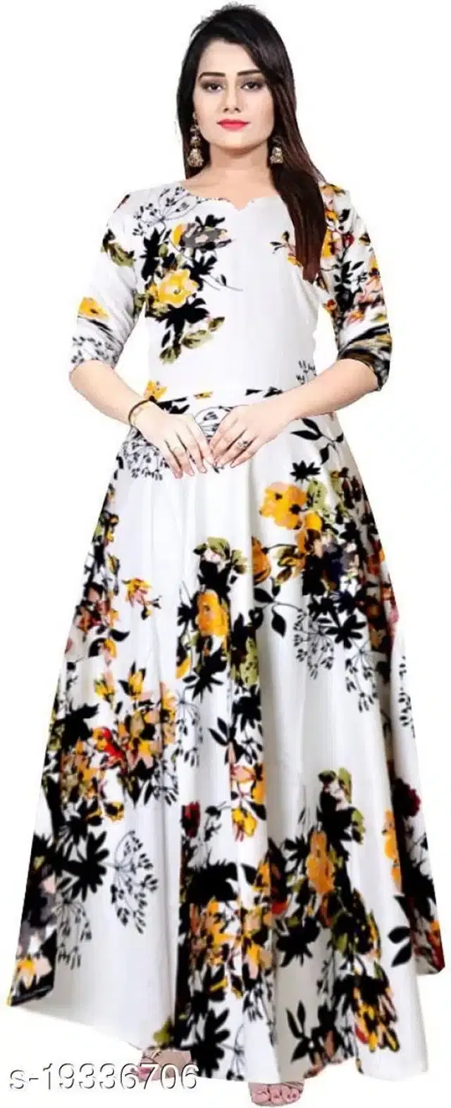 Gown for Women (Multicolor, M)