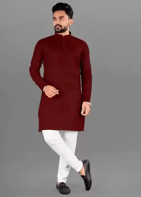 Kurta For Men, Maroon (XXL)