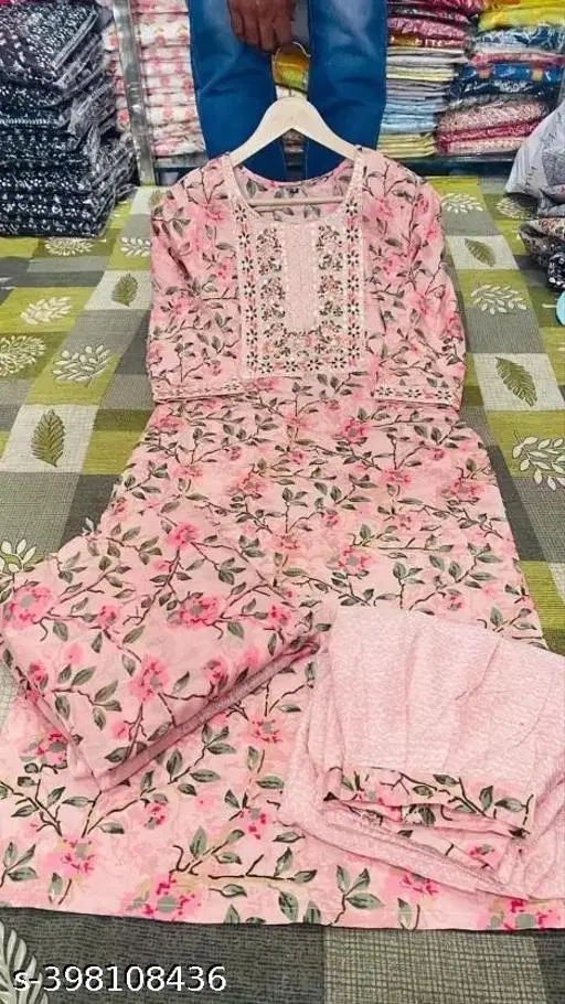 Kurta Set for Women (Pink, M)