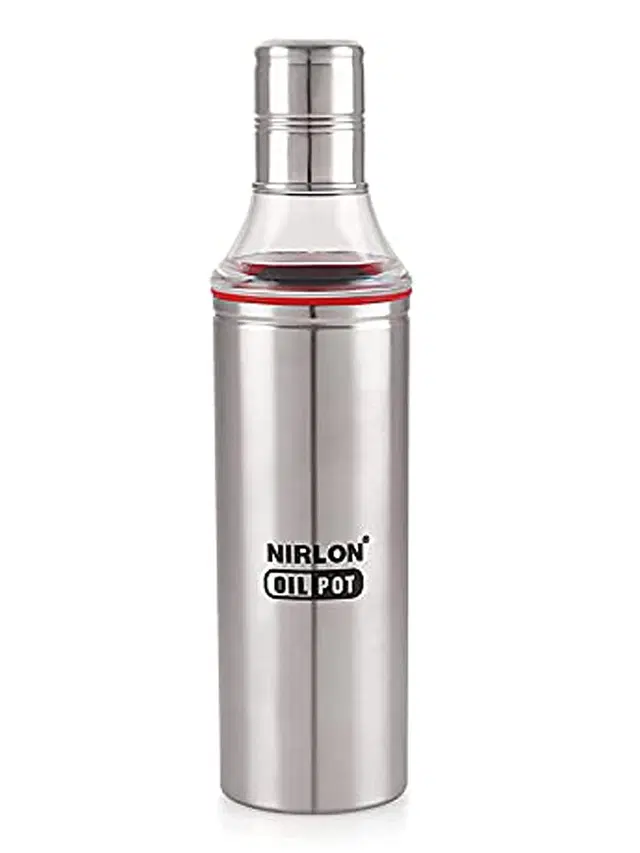 Nirlon Stainless Steel Oil Dispenser, Silver, 500 ml