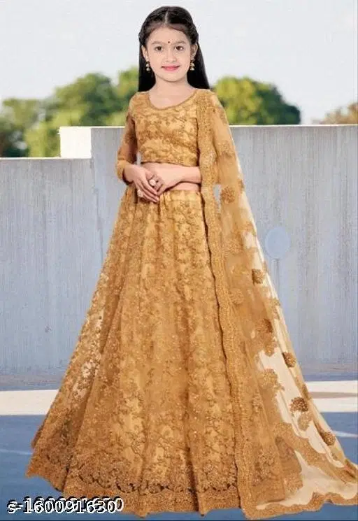 Girls Lehenga Choli for Women (Cream, 7-8 Years)