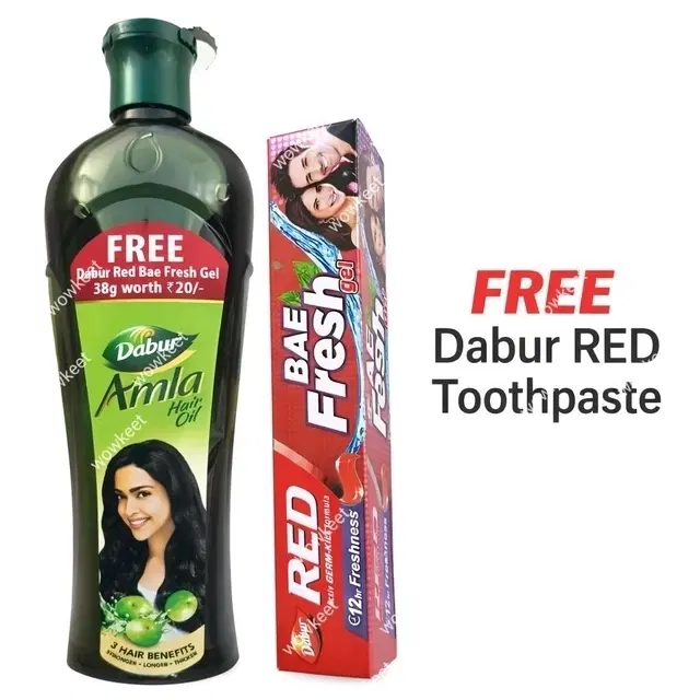 Dabur Amla Hair Oil 223 ml + Dabur Red Bae Fresh Gel 23 g