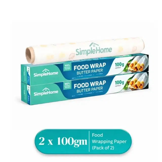 SimpleHome Basic Food Wrapping Paper 2x100g [Gross] (Pack of 2)