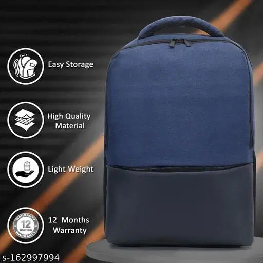 Nylon Backpack for Men & Women, Blue & Black, 35 L