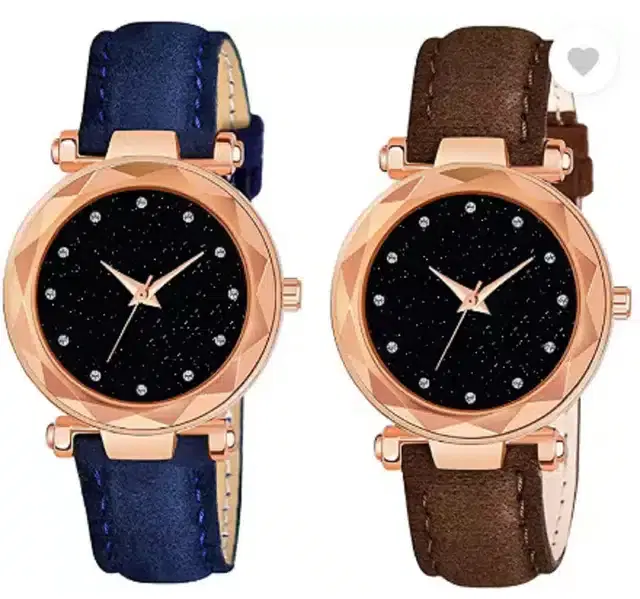 Analog Watch for Women, Pack of 2 (Multicolor)