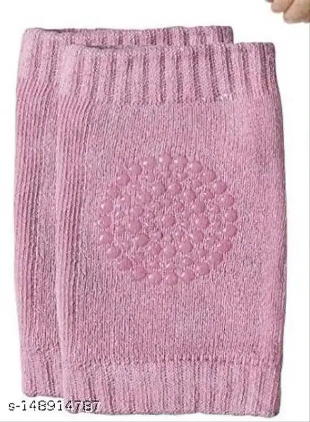 Cotton Anti-Slip Knee Protector Pads for Infants, Pink
