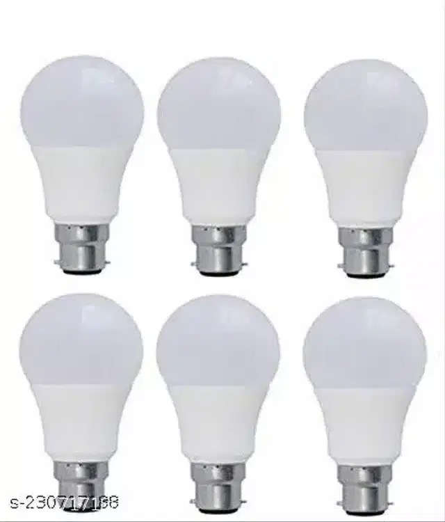 LED Cool Day Light Bulb, White, 9 W, Pack of 6