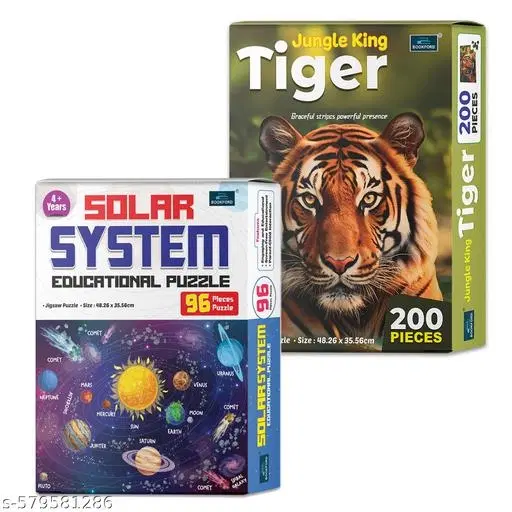 Solar System & Jungle King Tiger – Blast off into space and dive into the wild jungle in this thrilling puzzle pair packed with learning and adventure | Set of 2
