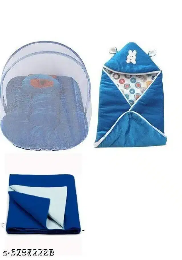 Combo of Baby Sleeping Set, Blue, Set of 3