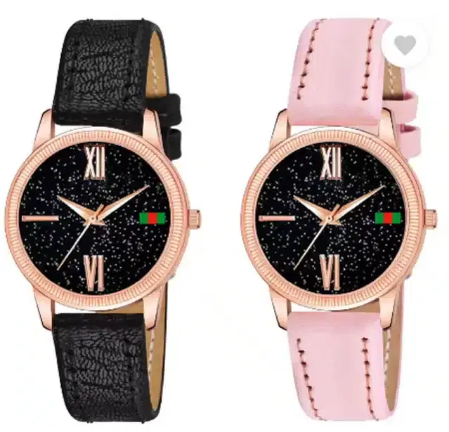 Analog Watch for Women, Pack of 2 (Multicolor)