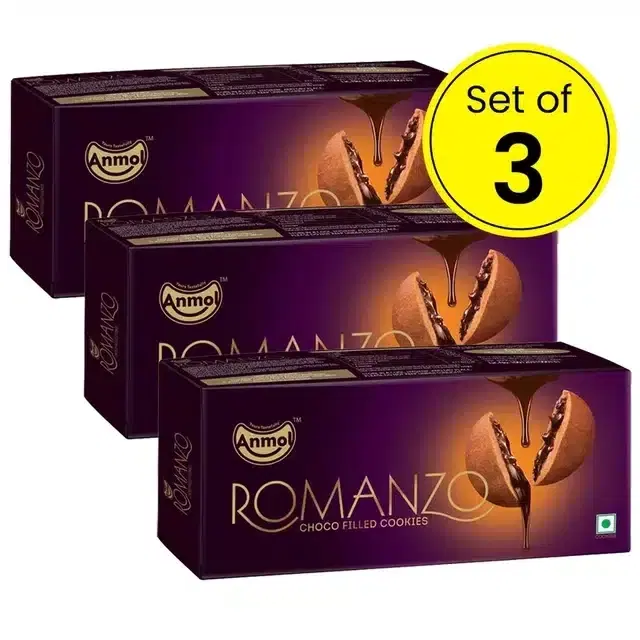 Anmol Romanzo Choco Filled Cookies 3X80 g (Pack of 3)