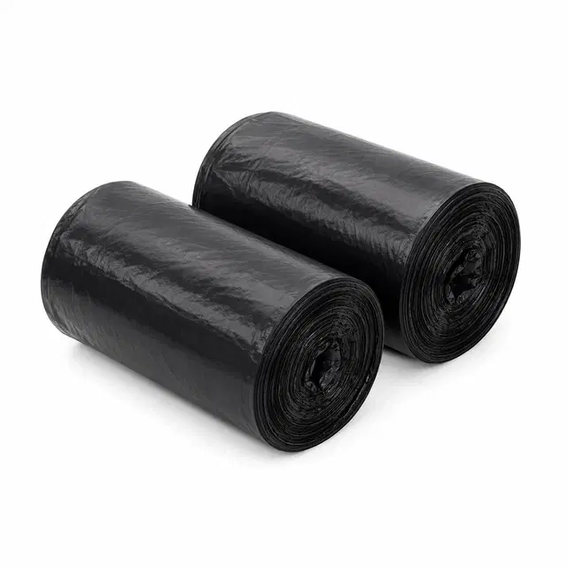Biodegradable Garbage Bags, Black, Large [24 x 32 Inches], [15 Pcs x 2 Rolls]