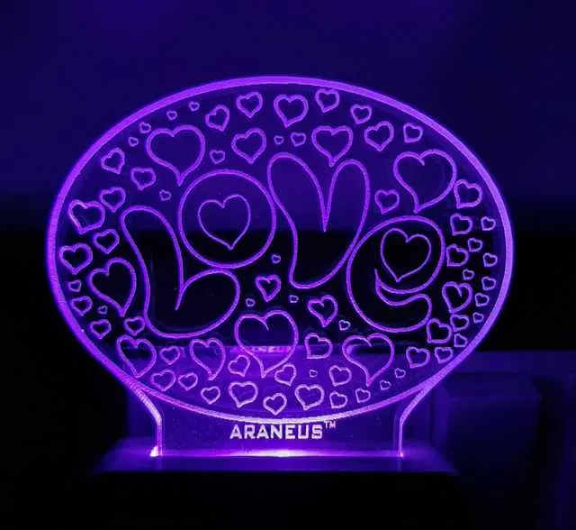 Unicept Love LED 3D Illusion 7 Color Changing Night Lamp, Multicolor, NE-73