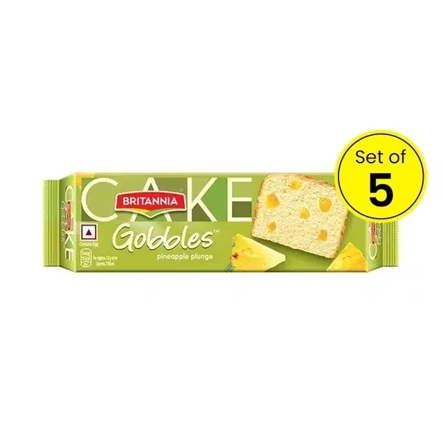 Britannia Pineapple Cake 5X45 g (Pack of 5)