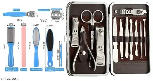 Stainless Steel Manicure & Pedicure Kit, Multicolor, Set of 1