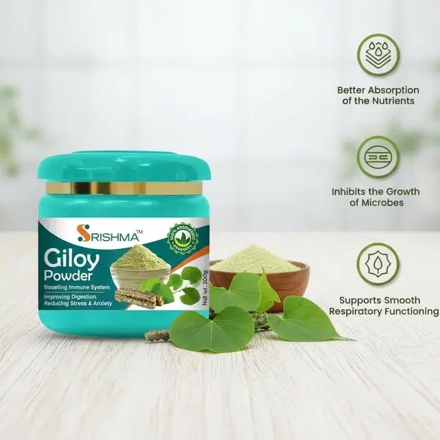 Srishma Giloy/Guduchi/Gulvel Stem Powder | Helps Boost Immunity, 200 g