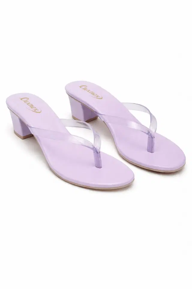 Solid Block Sandals for Women (Purple, 3)