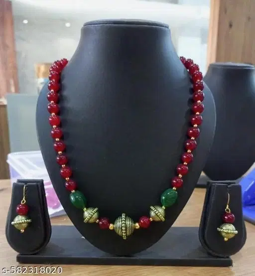 Kundan And Pearl Jewellery Set for Women & Girls, Maroon