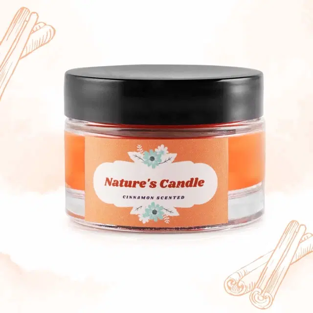 Floish Decor Premium Cinnamon Scented Nature's Candle