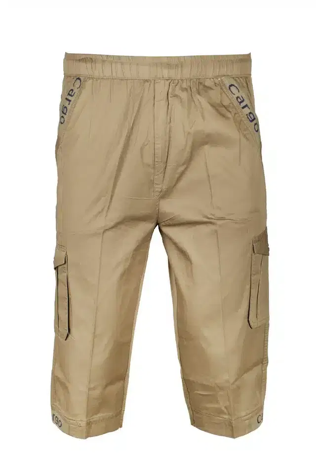 Cotton Cargo Three Fourths Pant for Men (Tan, 30)