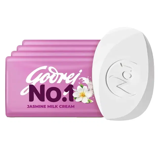 Godrej No.1 Jasmine Milk Cream Soap 4X43 g (Pack Of 4)