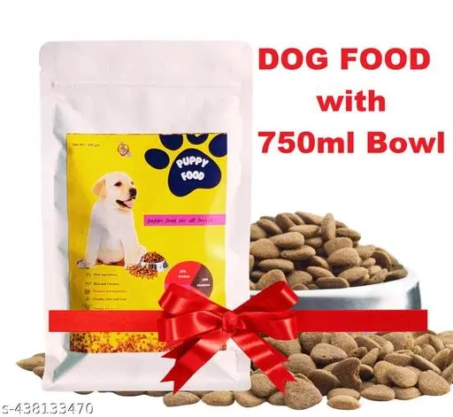 Dog Dry Food with High Nutrative With feeding Bowl 450g ,(Pack Of 1)