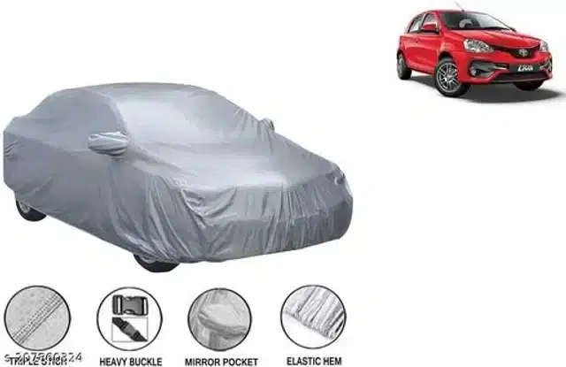 Taffeta Waterproof Car Cover for Toyota Etios Liva, Multicolor