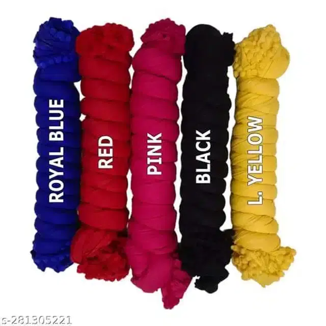 Dupatta for Women, Pack of 5 (Multicolor, 2 m)